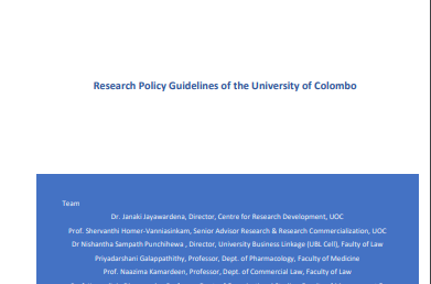 Research Policy Guidelines of the University of Colombo